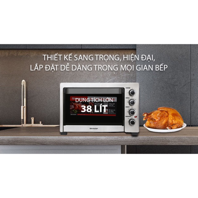 Lò nướng Sharp EO-A384RCSV-ST 38 lít