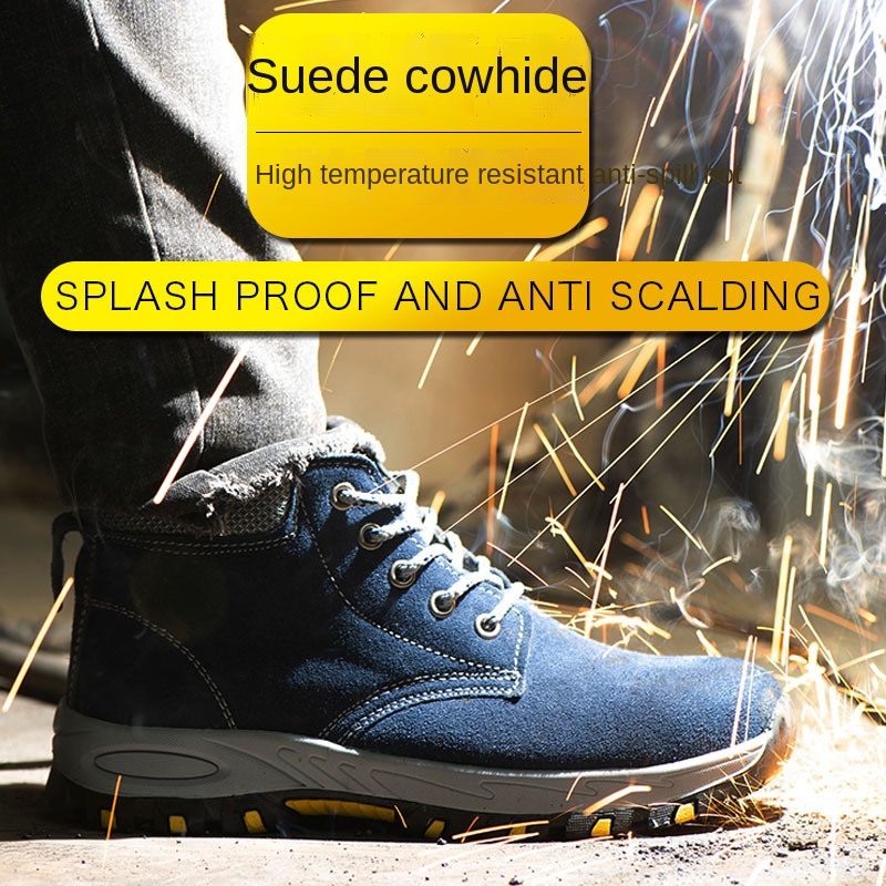 Giày Bốt Bảo Hộ Lao Động Chống Va Đập Chống Nước Bảo Vệ Chân An Toàn