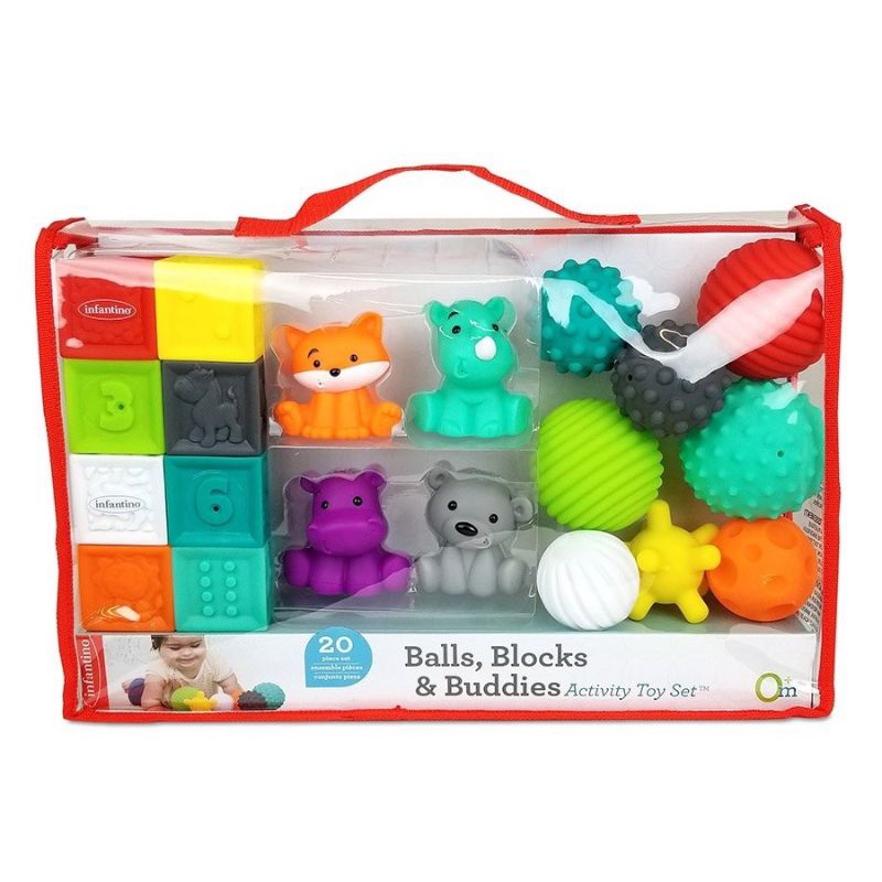 Bộ đồ chơi hình khối động vật và bóng Infantino Balls Blocks & Buddies Activity Toy Set
