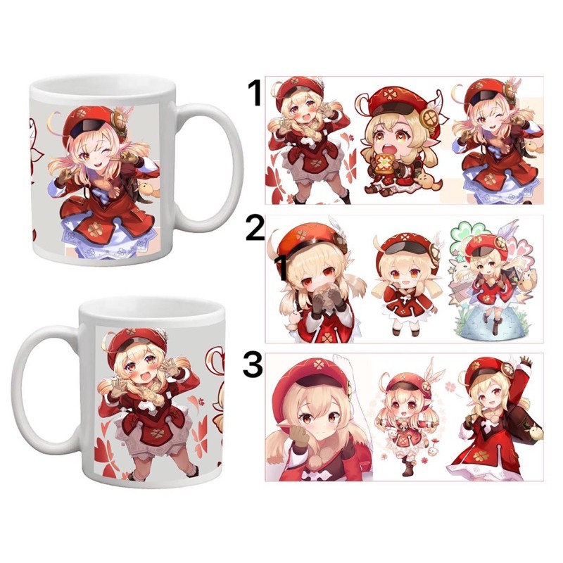 cốc uống nước klee genshin impact/cốc in hình anime genshin impact klee