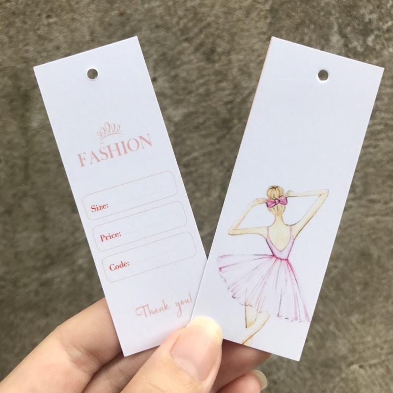 Mác quần áo combo 100 mác + 100 Dây Treo Thẻ Bài - Dây Dù Xâu Tag (Mác) Quần Áo