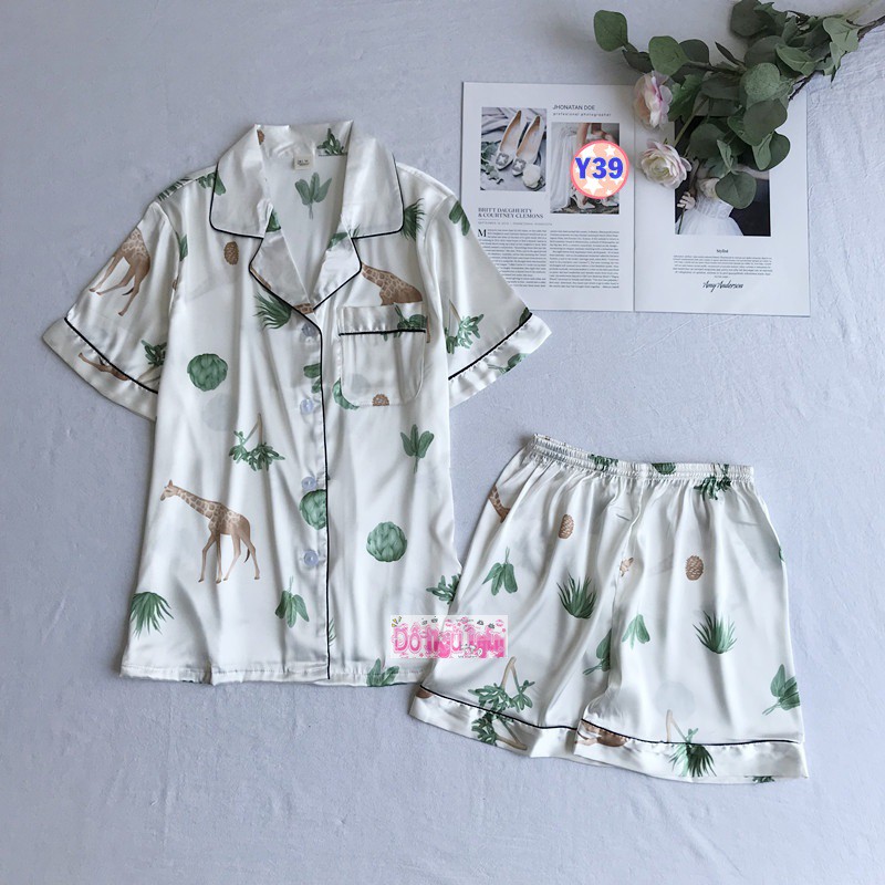 Pijama Lụa Cộc Tay Cao Cấp Y40 | BigBuy360 - bigbuy360.vn