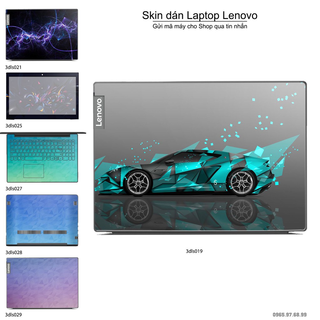 Skin dán Laptop Lenovo in hình 3D Image (inbox mã máy cho Shop)