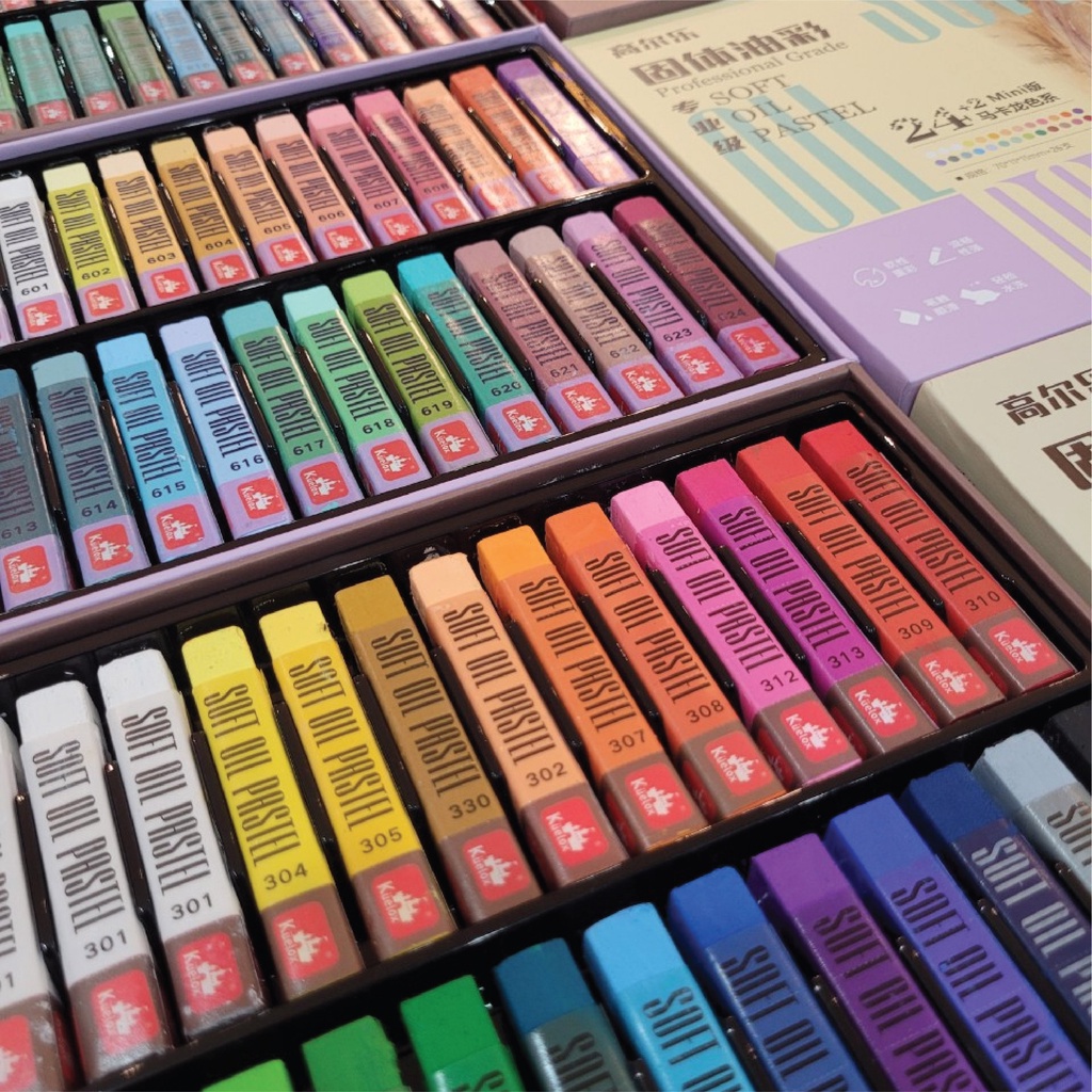 MÀU SÁP DẦU KUELOX THANH VUÔNG 24/36 MÀU / SÁP DẦU HẠNG HỌA SỸ SOFT OIL PASTEL