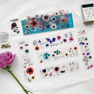 Sticker hoa flower diary vintage