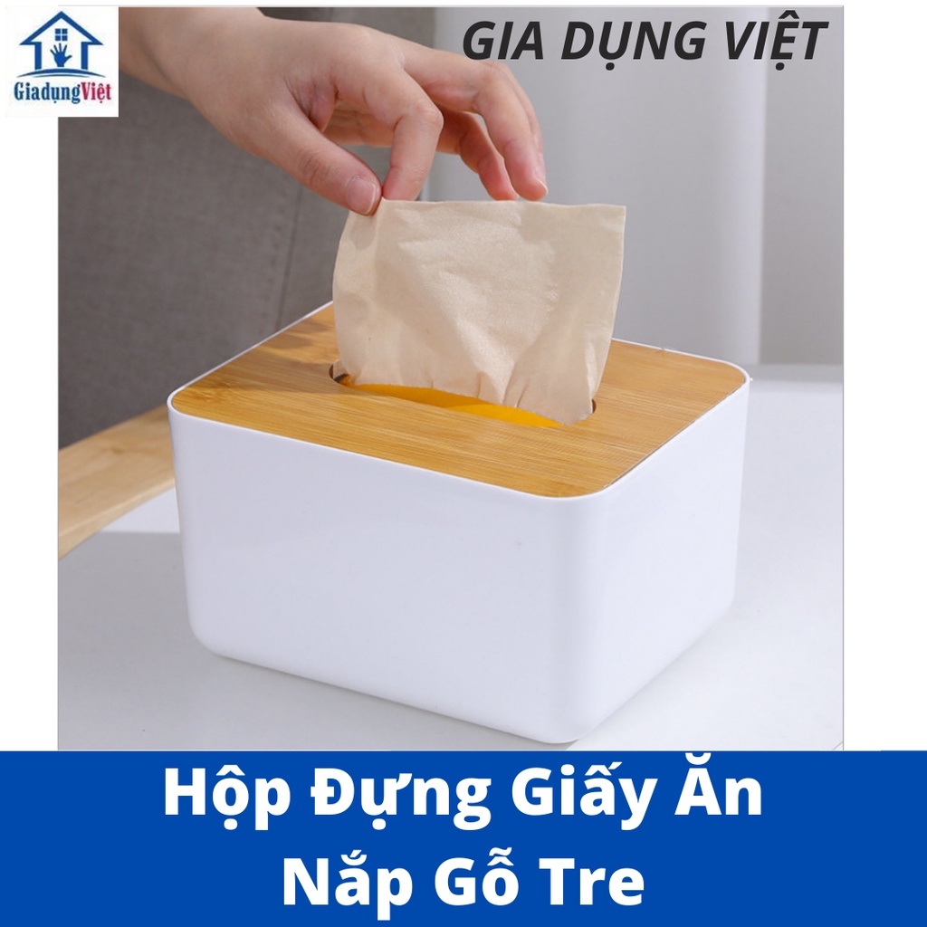 Hộp Đựng Giấy Ăn Nắp Gỗ Tre 8841