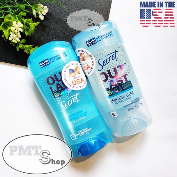 [USA] Lăn khử mùi nữ gel Secret Outlast Sweat & Odor Completely Clean 73g - Mỹ | BigBuy360 - bigbuy360.vn