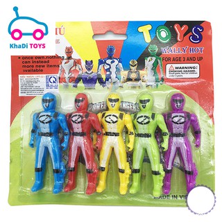 Vỉ đồ chơi 5 anh em siêu nhân mini bằng nhựa - Khaditoys