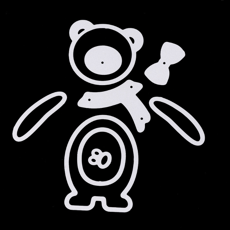 Khuôn Cắt Giấy Làm Từ Kim Loại Hình Gấu Trang Trí Scrapbook