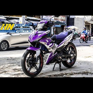Tem Trùm Exciter 150 Trắng Tím Bóng