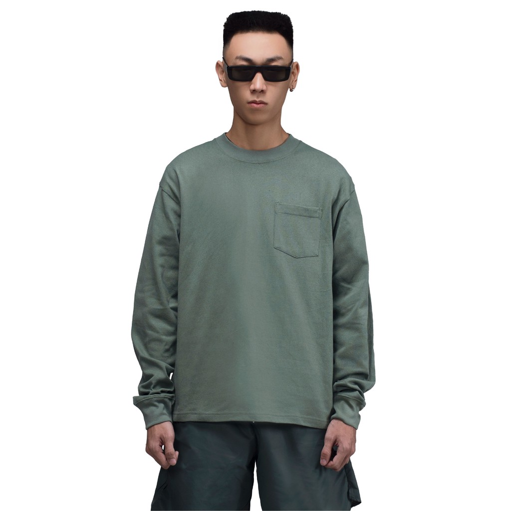 [Mã SKAMCLU7 giảm 10% Tối Đa 50K đơn 0Đ] Áo thun trơn nam dài tay Beuter Blank Stone Green Long Sleeve T-Shirt | BigBuy360 - bigbuy360.vn