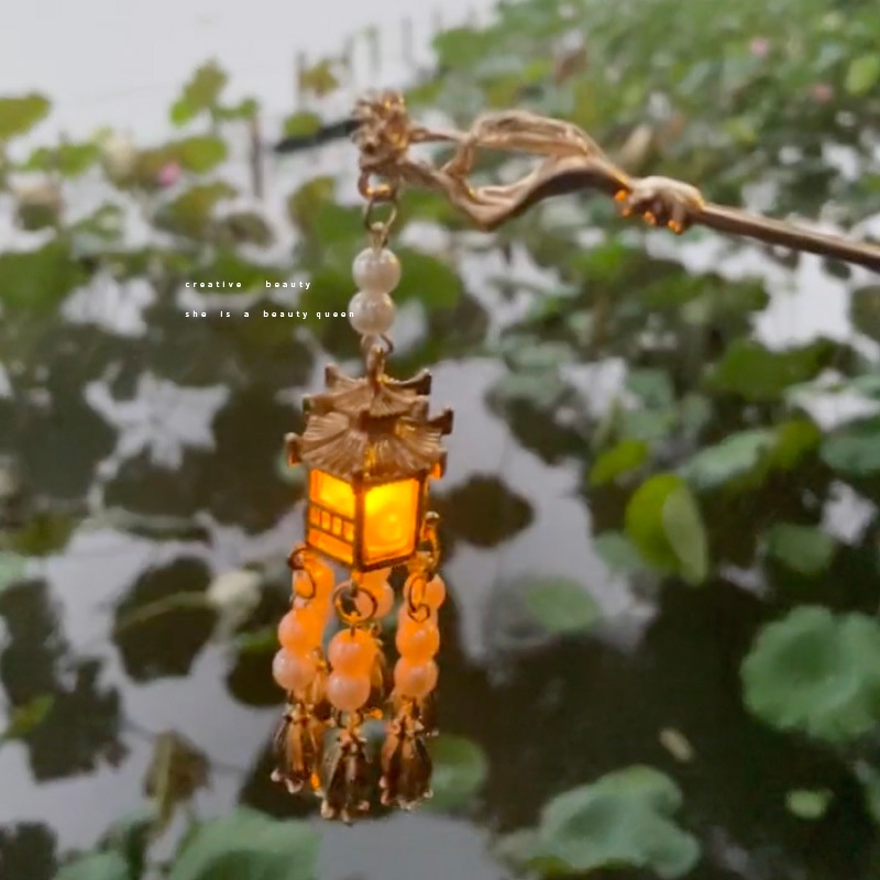 Trâm Cài Tóc Tua Rua Phong Cách Hanfu Cổ Điển Phát Sáng Độc Đáo