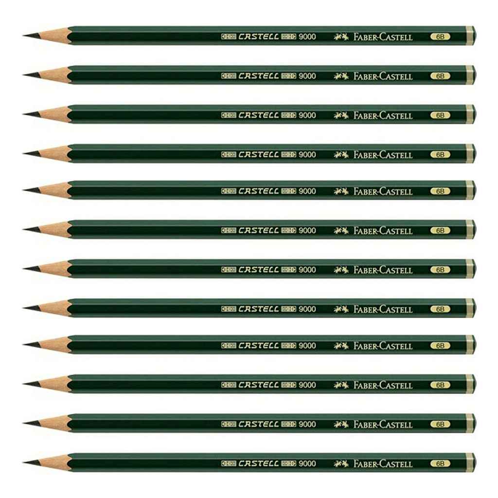 Full bộ bút Chì phác thảo, bút chì đen Faber Castell 9000 (HB.2B,3B,4B,5B,6B,7B,8B)-Dụng cụ vẽ Tâm Tâm