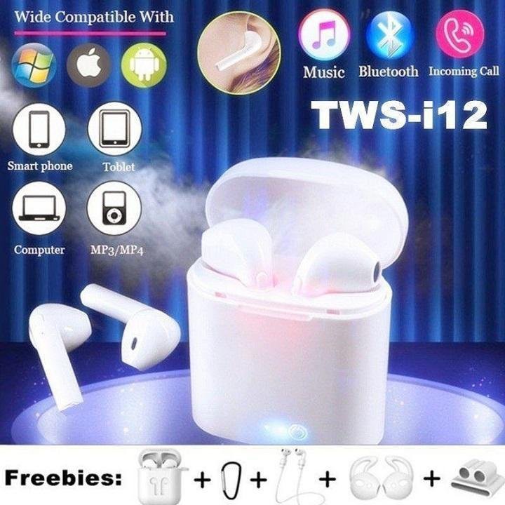 Tai Nghe Bluetooth Chính Hãng I12 Không Dây Nhét Tai Phụ Kiện Tai Nghe Điện Thoại IOS Và Android Siêu Hay