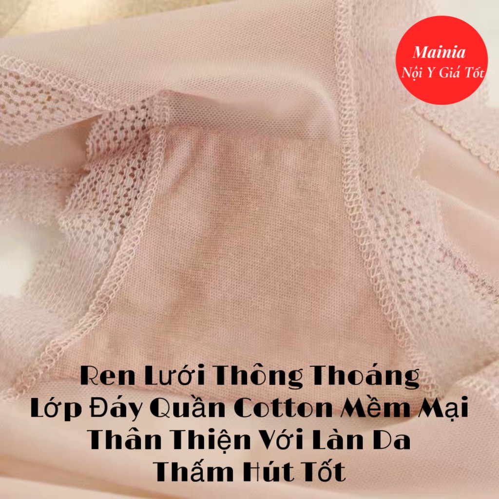 Quần Lót Ren Lưới Đính Nơ Xinh Xắn Dễ Thương Quần Chíp Nữ Sexy Quyến Rũ Hàng Cao Cấp Mềm Mại Mainia Shop