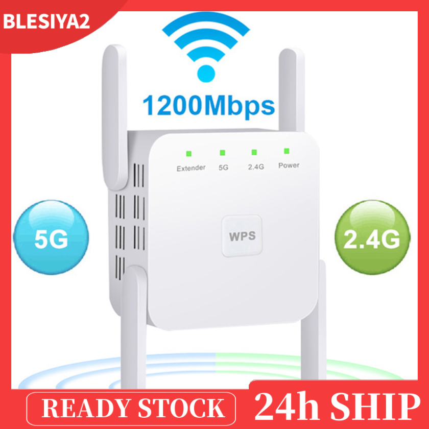 (Hàng Mới Về) Bộ Khuếch Đại Sóng Wifi Không Dây 4 Ăng Ten 1200mbps 2.4g 5g Phích Cắm Eu | BigBuy360 - bigbuy360.vn