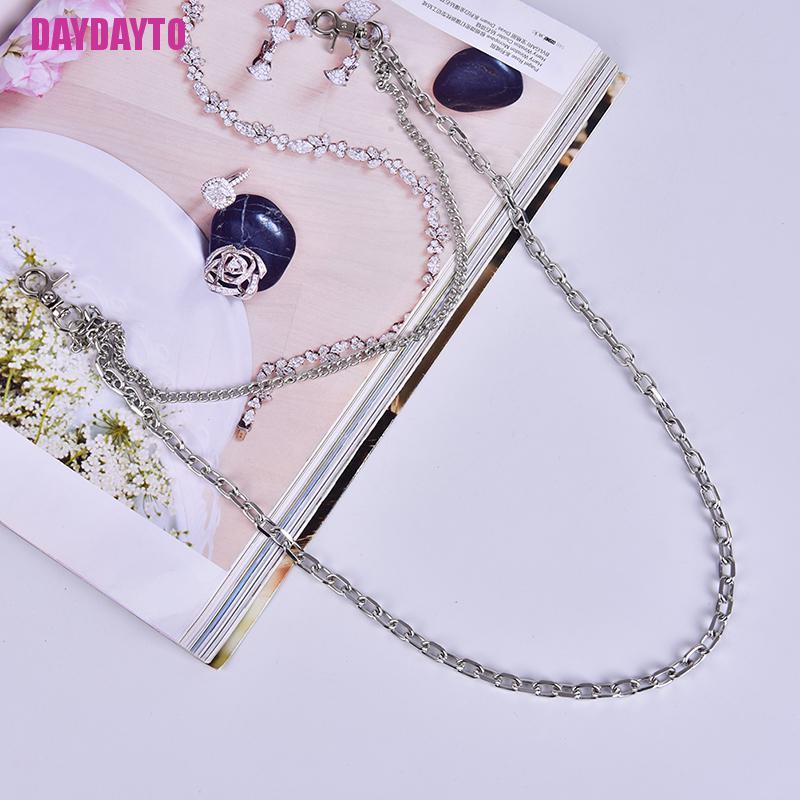 Dây Xích Đeo Thắt Lưng Hai Lớp Bằng Kim Loại Phong Cách Punk Rock