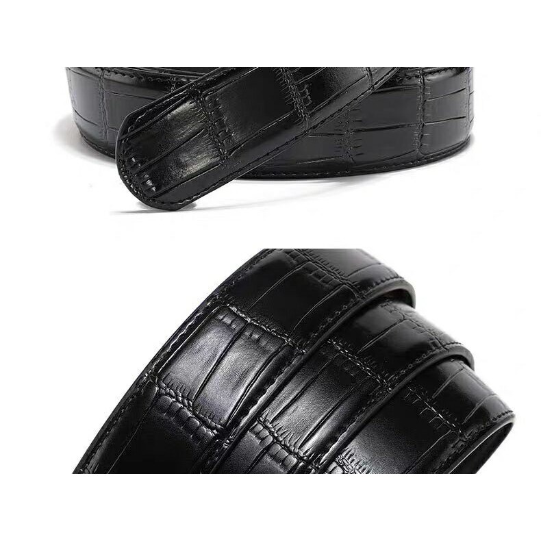 Dây thắt lưng da dập vân cá sấu, dùng cho khóa tự động bản 3.4cm, dài 120cm