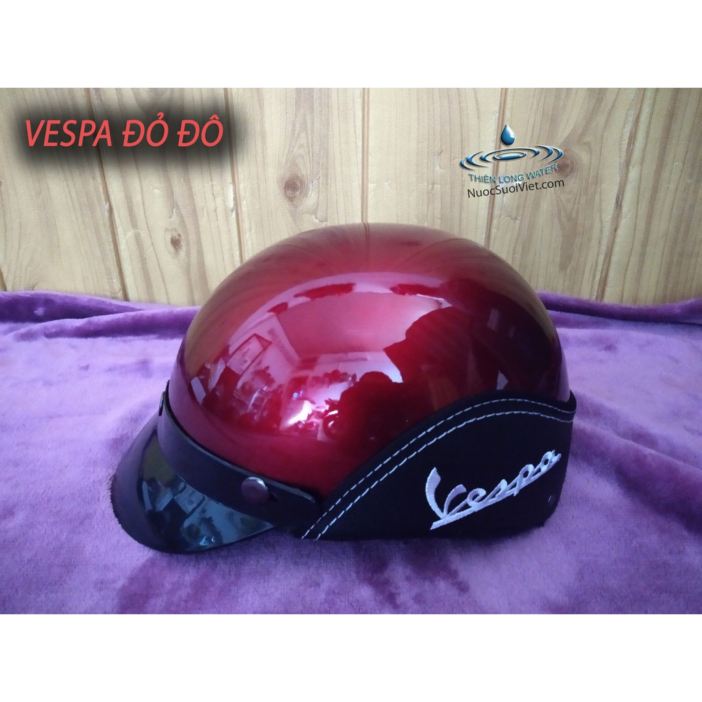 Nón Bảo Hiểm Vespa Nửa Đầu - Mũ Bảo Hiểm Nam Nữ Chất Lượng Freesize