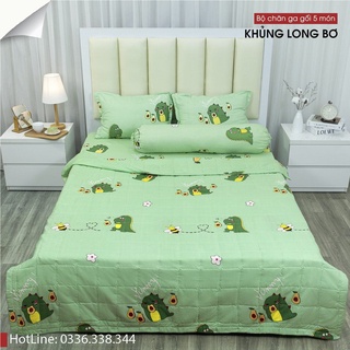 Chăn hè ga gối set 5 món Poly cotton (Được chọn mẫu)