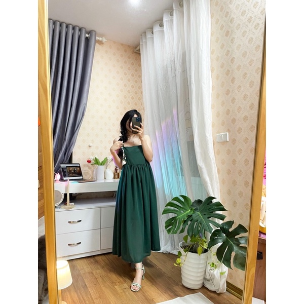 váy maxi xanh đại dương kèm bảng màu mới siêu chuẩn
