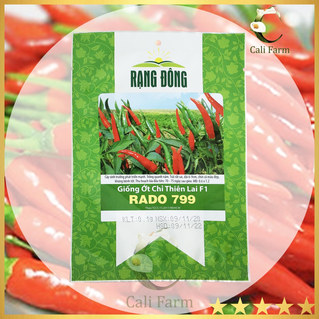 Hạt Giống Ớt Chỉ Thiên Rado 799 Sai trái, dễ trồng (0,1gr)