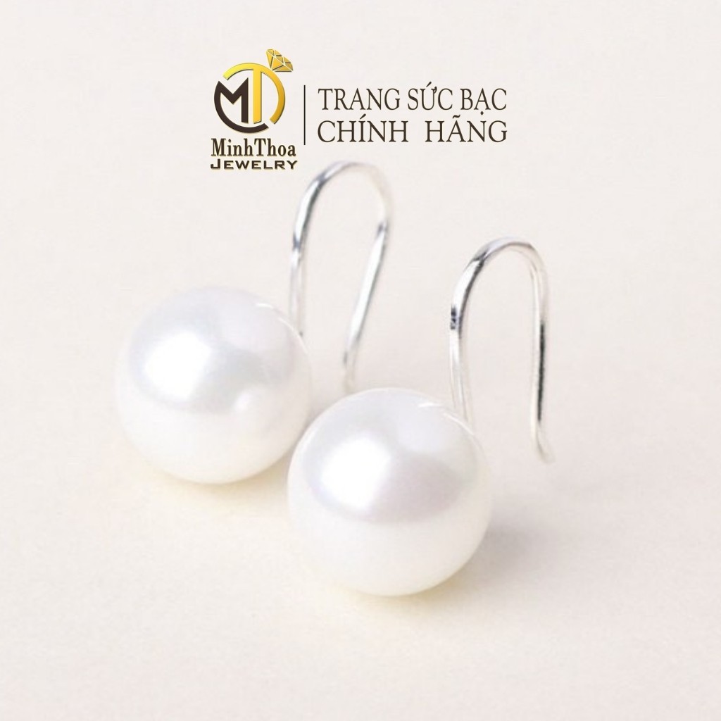 Bông tai nữ bạc đẹp, hoa tai kiểu khuyên móc tròn đơn giản trang sức bạc ta-Minh Thoa Jewelry