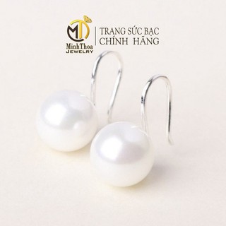 Bông tai nữ bạc đẹp, khuyên tai bạc 925 móc tròn đơn giản trang sức Minh Thoa Jewelry