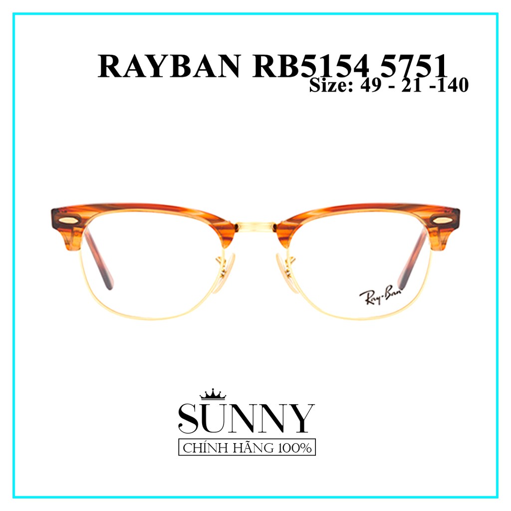 RB5154-5751 - Mắt kính thời trang Rayban chính hãng, bảo hãnh toàn quốc, thiết kế dễ đeo bảo vệ mắt