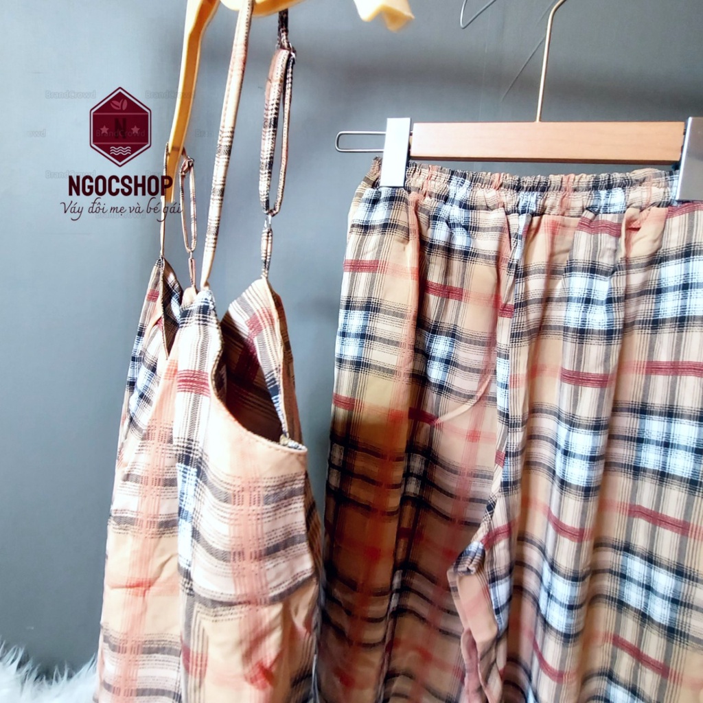 Đồ bộ hai dây điều chỉnh hoạ tiết bbr dáng lửng ( hàng chuẩn form chuẩn dáng nhé)
