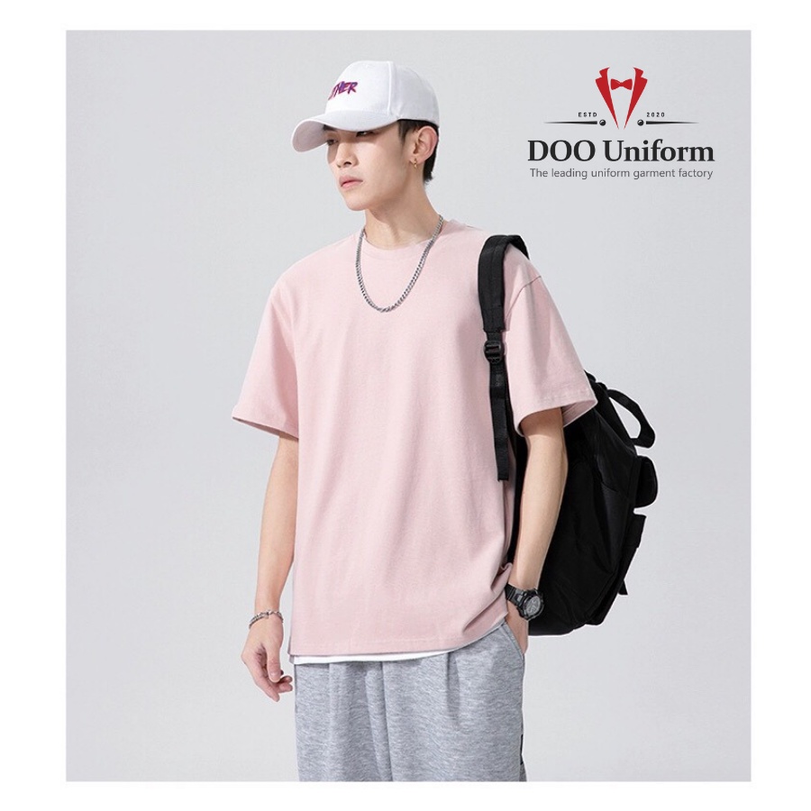 [DOO T-SHIRT] Áo Thun Màu Hồng Uniex Nam (Cotton 65/35)