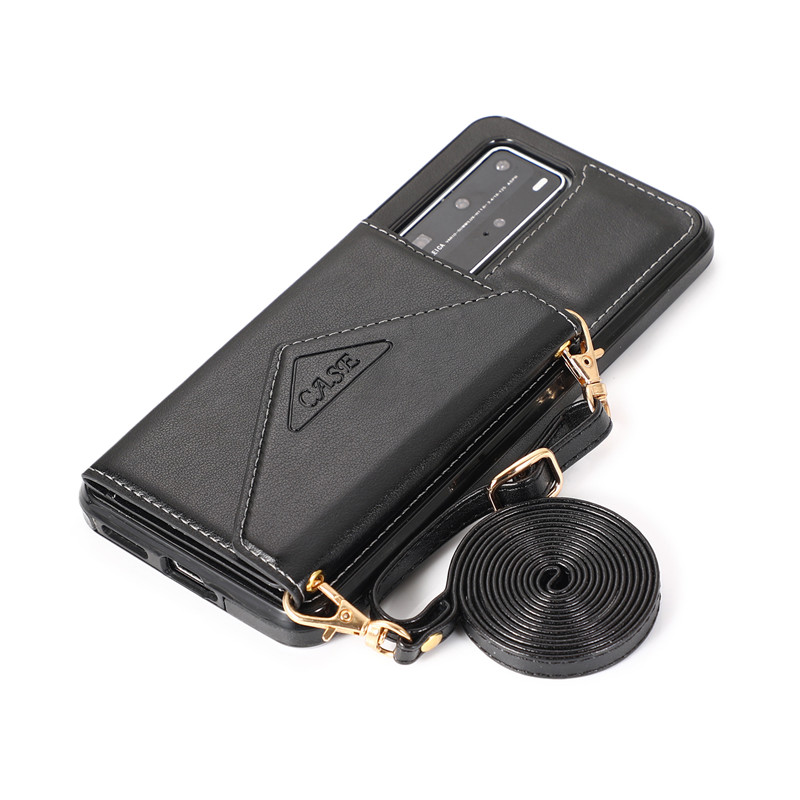 Ốp điện thoại da thiết kế kiểu ví có dây đeo chéo thời trang cho Huawei Mate 40 Mate 30 P40 P30 Lite Pro