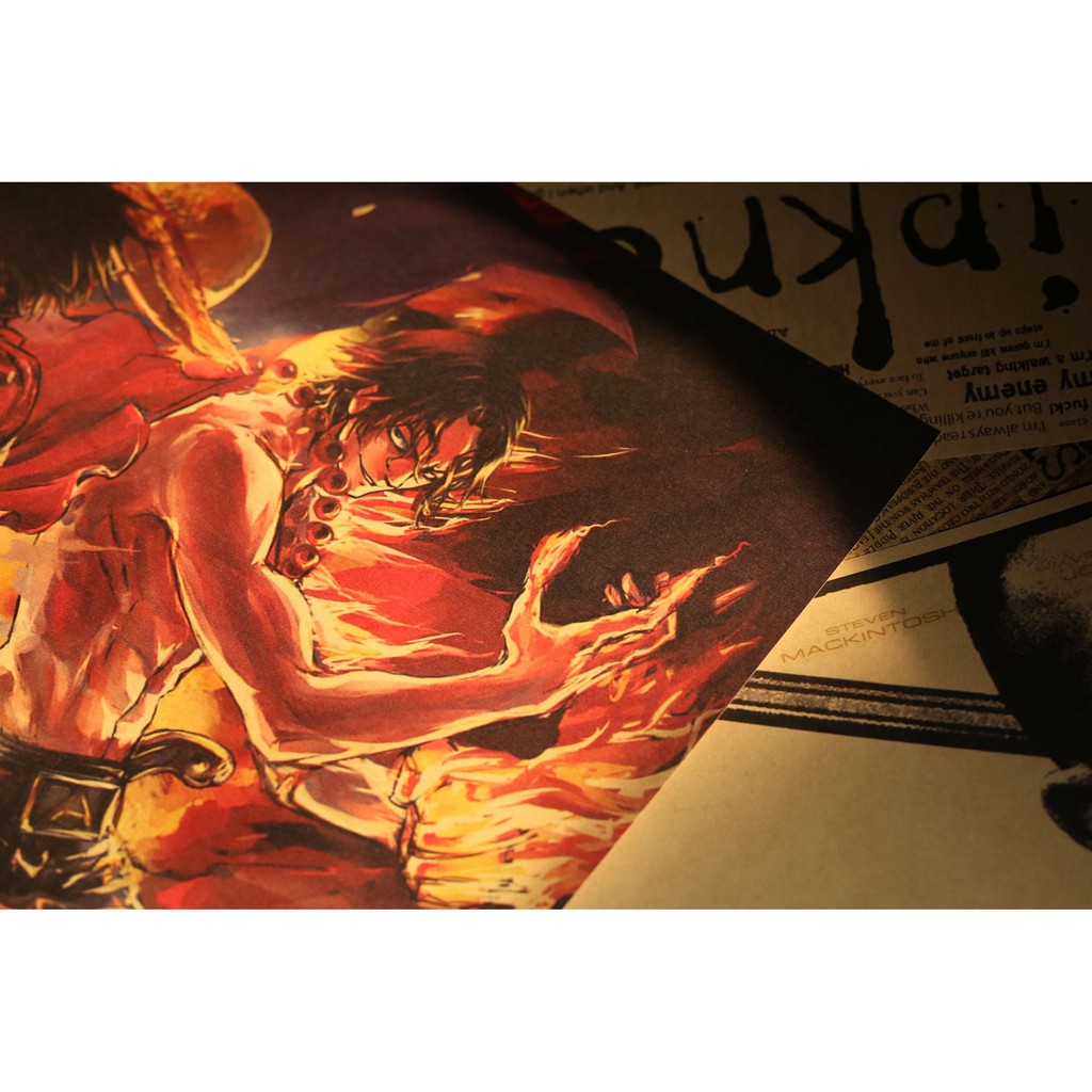 [A053] Tranh dán tường trang trí One Piece I Retro Kraft Paper Poster Bar Cafe