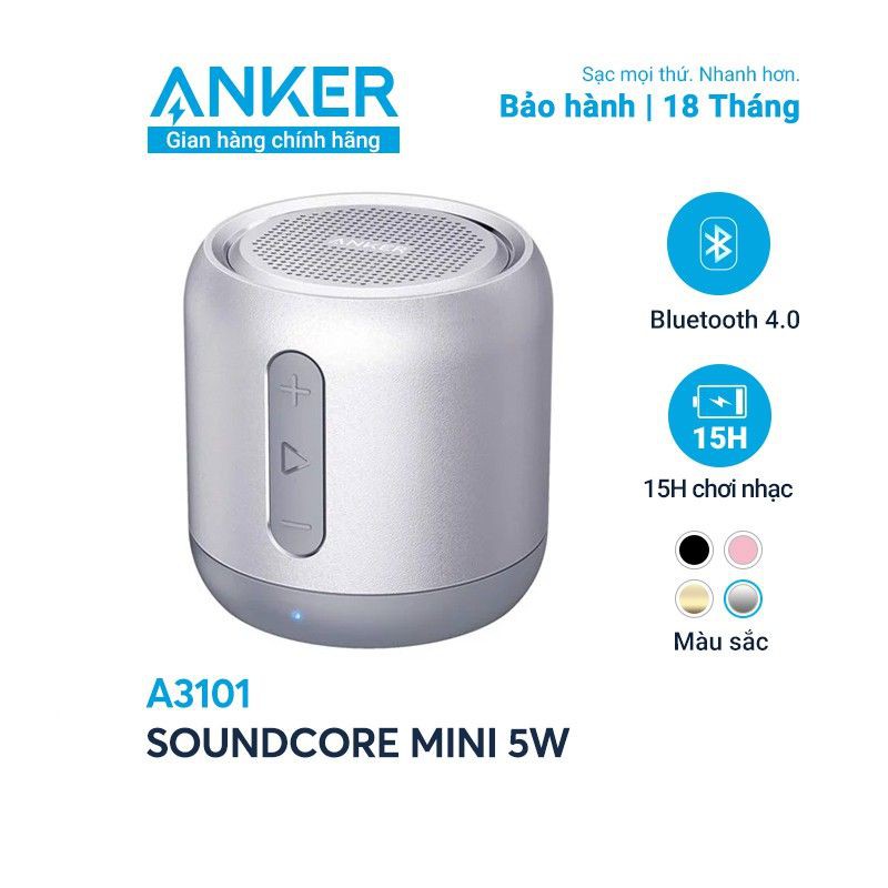 [Mã 66ELHASALE hoàn 7% đơn 500K] Loa bluetooth ANKER SoundCore Mini Stereo - A3101
