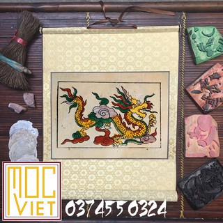 Tranh Đông Hồ Con Rồng tranh cỡ 27x37cm