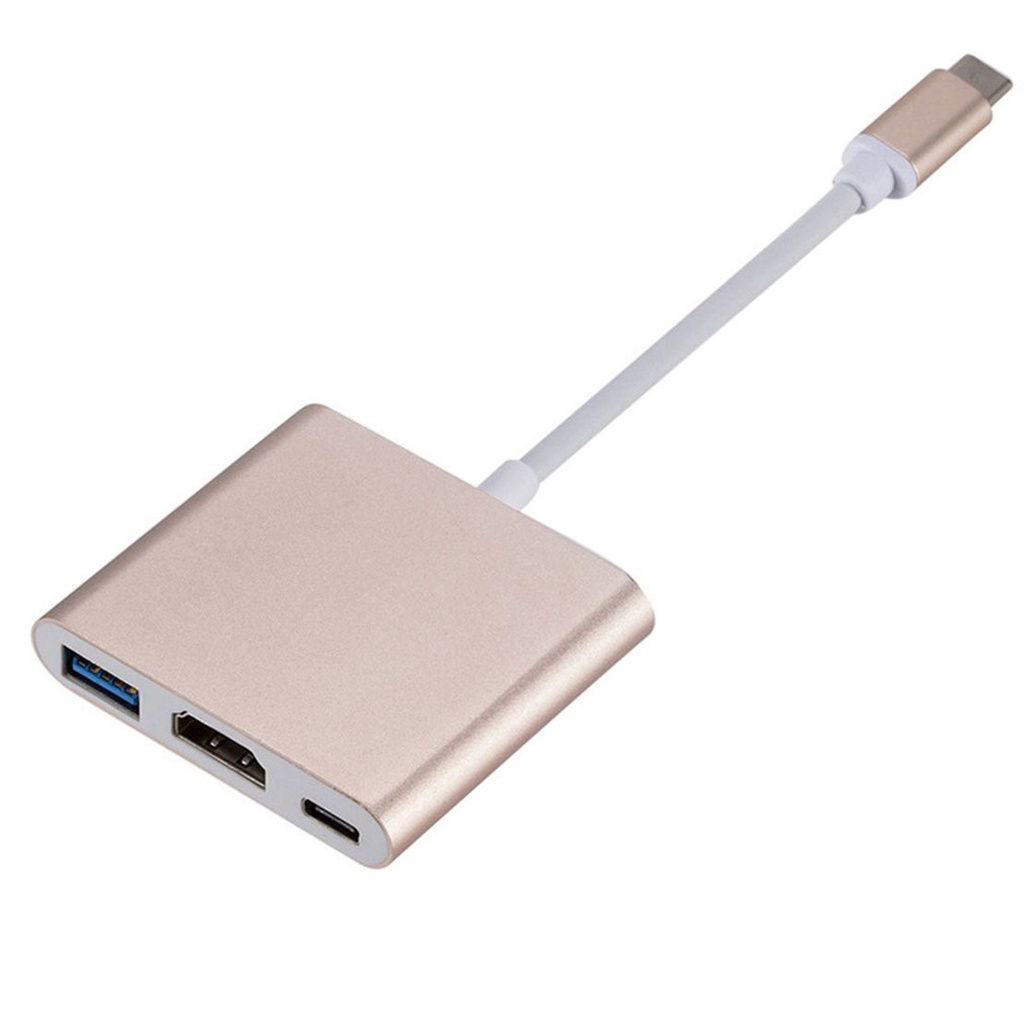 [New promo] 1 Piece USB TYPE-C to HDMI 3 in 1 4K adapter cable Plastic+Metal Thunderbolt 3 Adapter for macbook pro/air 