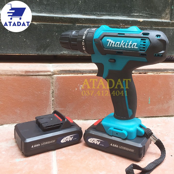 Máy Khoan Pin Makita 24V 2 Chức Nằng - Khoan Bắt Vít Cầm Tay - 100% Lõi Đồng