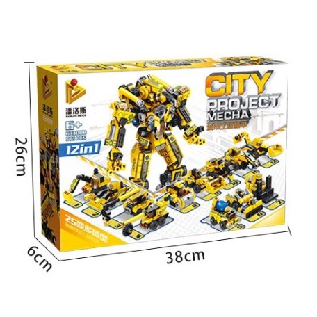 ĐỒ CHƠI LEGO LẮP RÁP ROBOT, THUYỀN, MÁY BAY, XE TẢI 12 TRONG 1 - PANLOS XẾP HÌNH THÔNG MINH - 500+ MẢNH GHÉP