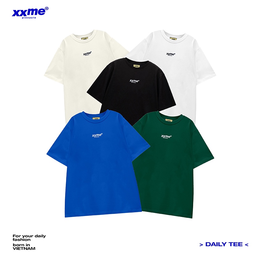Áo thun thêu XXME Mặc Hàng Ngày Daily Tee cao cấp - BLACK / WHITE / DARKGREEN / BEIGE / BLUE - 100% Premium Cotton