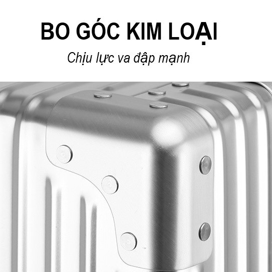 Vali nhôm nguyên khối cao cấp size 20 inch 24 inch 29 inch