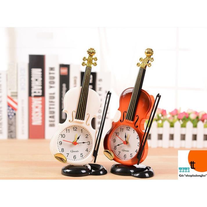 Đồng hồ báo thức để bàn hình cây đàn violin sáng tạo ( Mã: DB03)