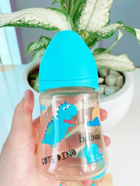 Bình sữa nắp sóng Babu Baby không chứa BPA 90ml,150ml,240ml Nhật Bản( có tặng núm)