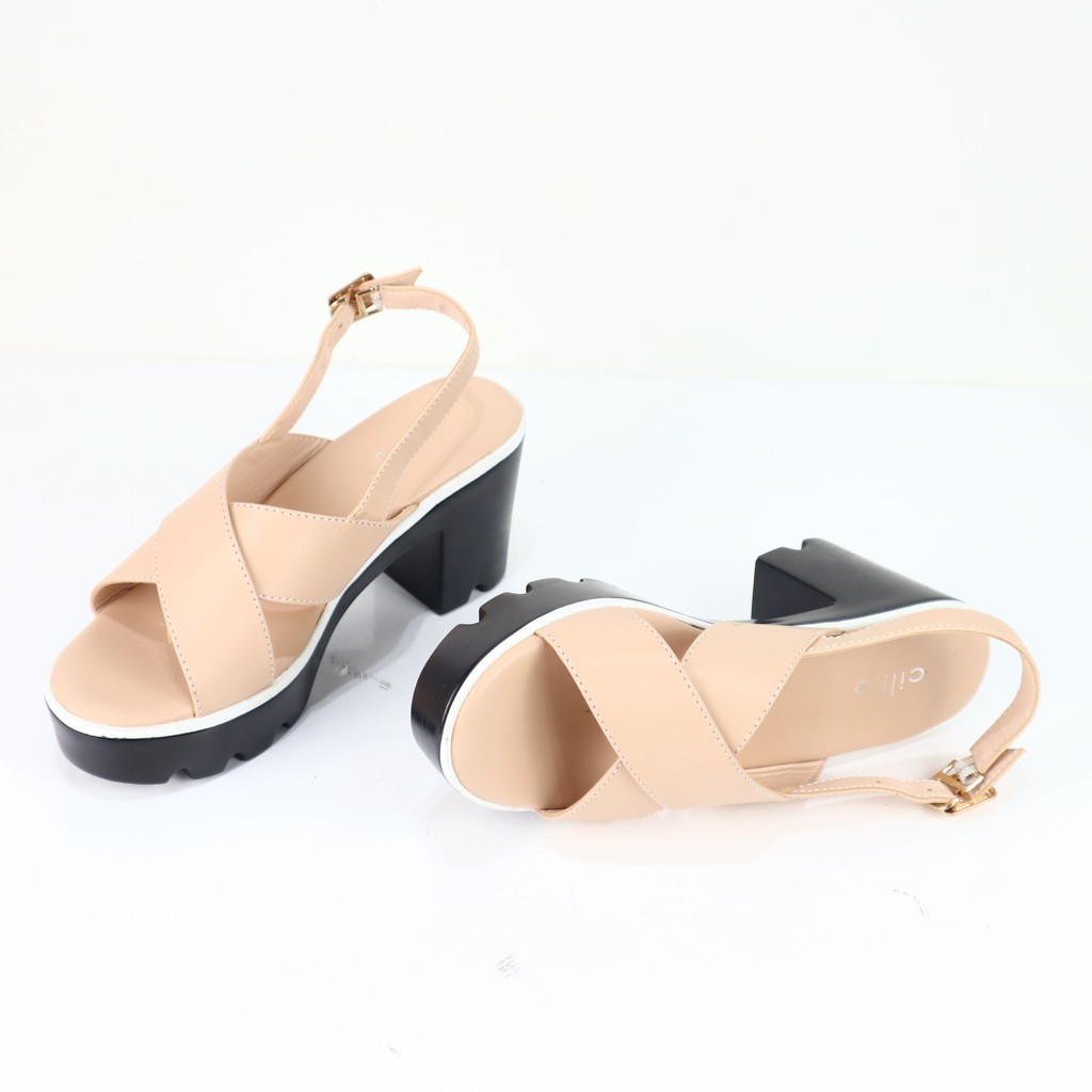 Giày sandal nữ thời trang quai chéo đế đúp cao 8cm đi chơi dạo phố Cillie 1171