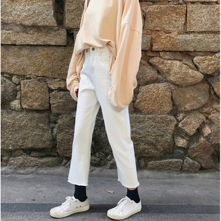 [ORDER] QUẦN JEANS SUÔNG DÁNG LỬNG CẮT ỐNG BASIC ULZZANG