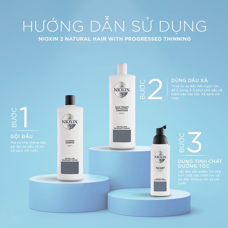Bộ dầu gội xả và tinh chất Nioxin chăm sóc tóc hư tổn, thưa mỏng và rụng tóc phù hợp cho mọi loại tóc