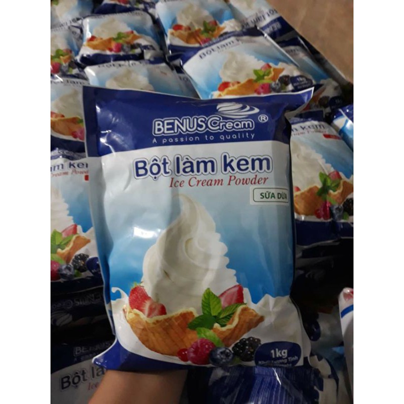 Bột làm kem Benuscream các vị phổ thông giá chỉ 95.000đ. Trọng lượng 1kg. Xuất xứ Việt Nam