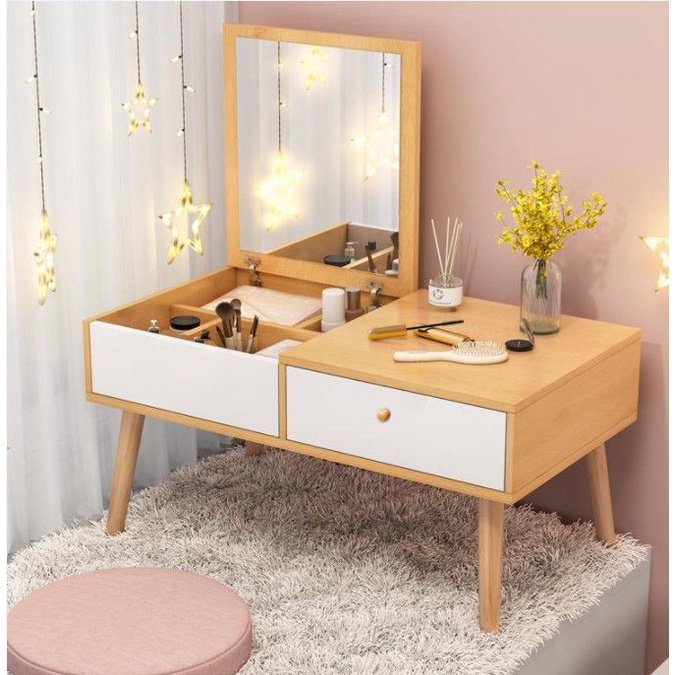 Bàn trang điểm bàn phấn gương vuông nhiều hộc có ngăn kéo tiện lợi - gp143
