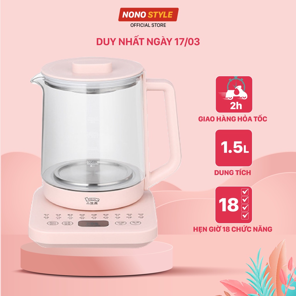 [Mã 155ELSALE giảm 7% đơn 300K] Ấm Đun Siêu Tốc Bình Thủy Tinh 1.5 lít Lotor H16, Bảo Hành 12 Tháng