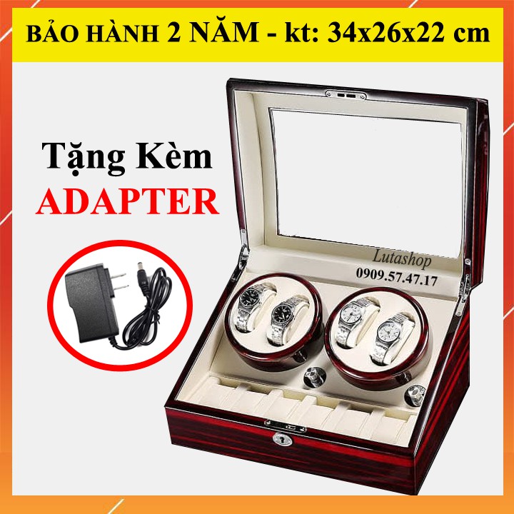 Hộp Đựng Đồng Hồ Cơ 2 Xoay 4 Automatic 6 Trưng Bày Giá Rẻ Da Cacbon Cá Sấu, Cao Cấp Gỗ Chính Hãng