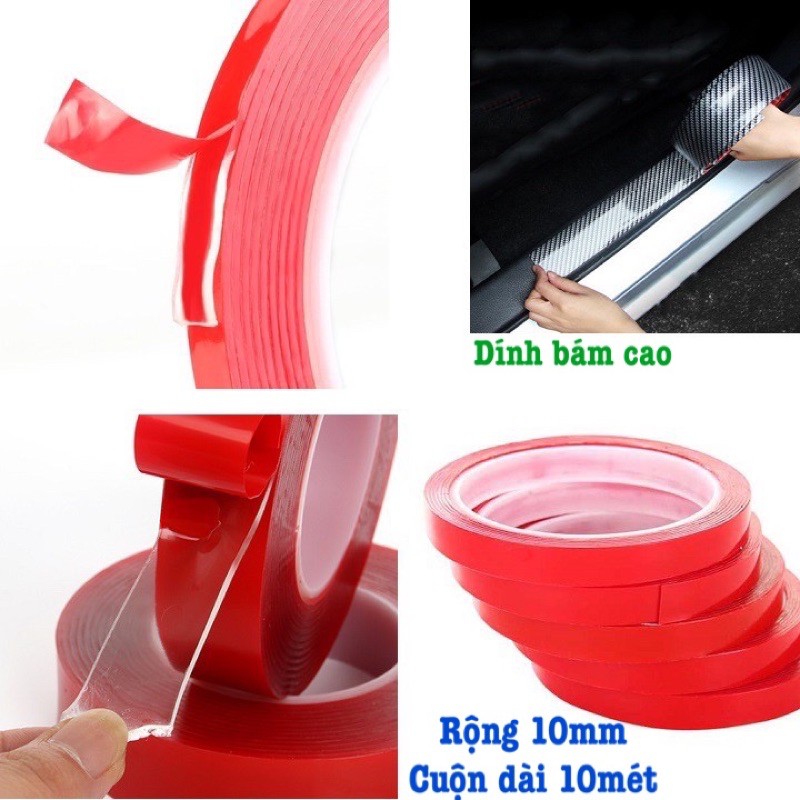 Keo 2 Mặt Trong Suốt 10mm x 10mét